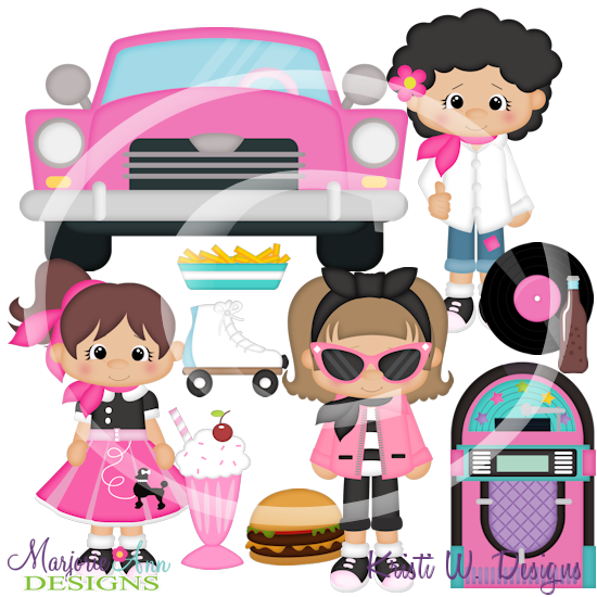 Sock Hop Soda Shop-Girls SVG Cutting Files Includes Clipart - Click Image to Close